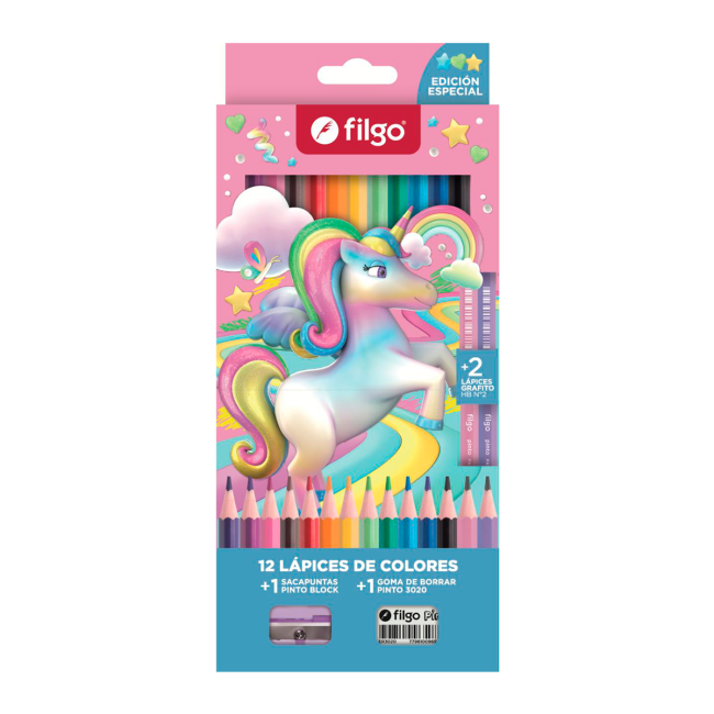 Lapices de Colores Unicornio kit x12